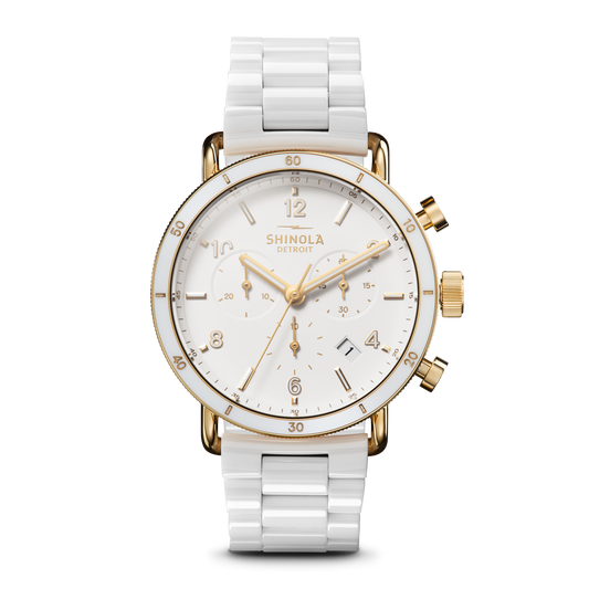 Canfield Sport Chronograph Watch - Soft White