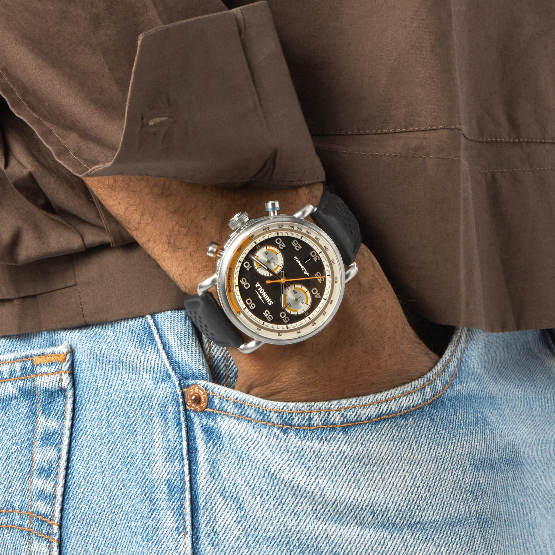 Canfield Speedway Open Road Automatic Chronograph Watch - Black