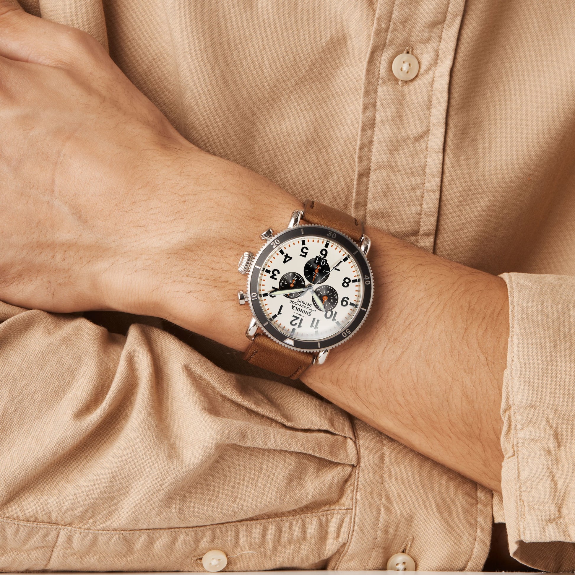 Runwell Sport Chronograph Watch - Ivory