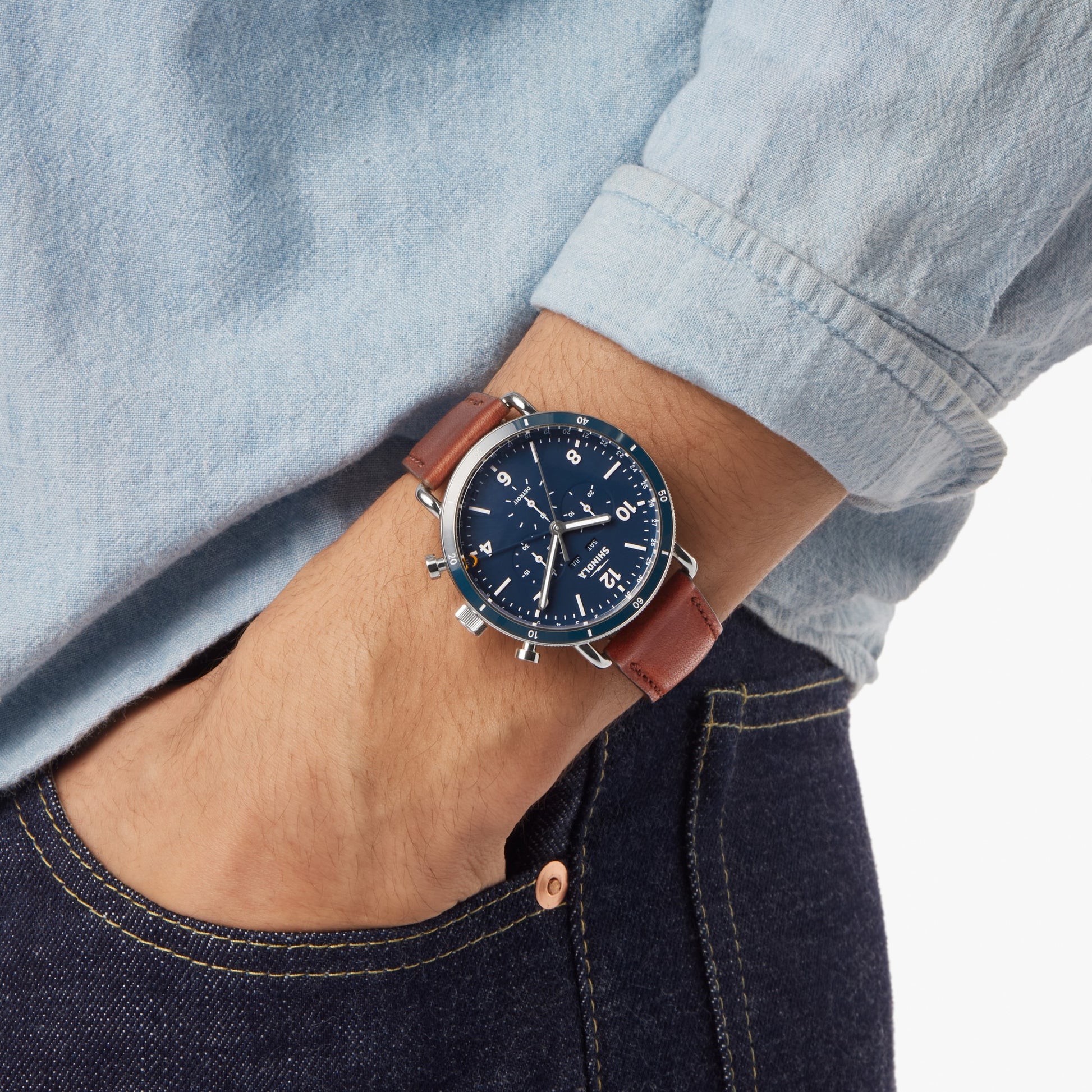 Canfield Sport Chronograph Watch - Midnight Blue