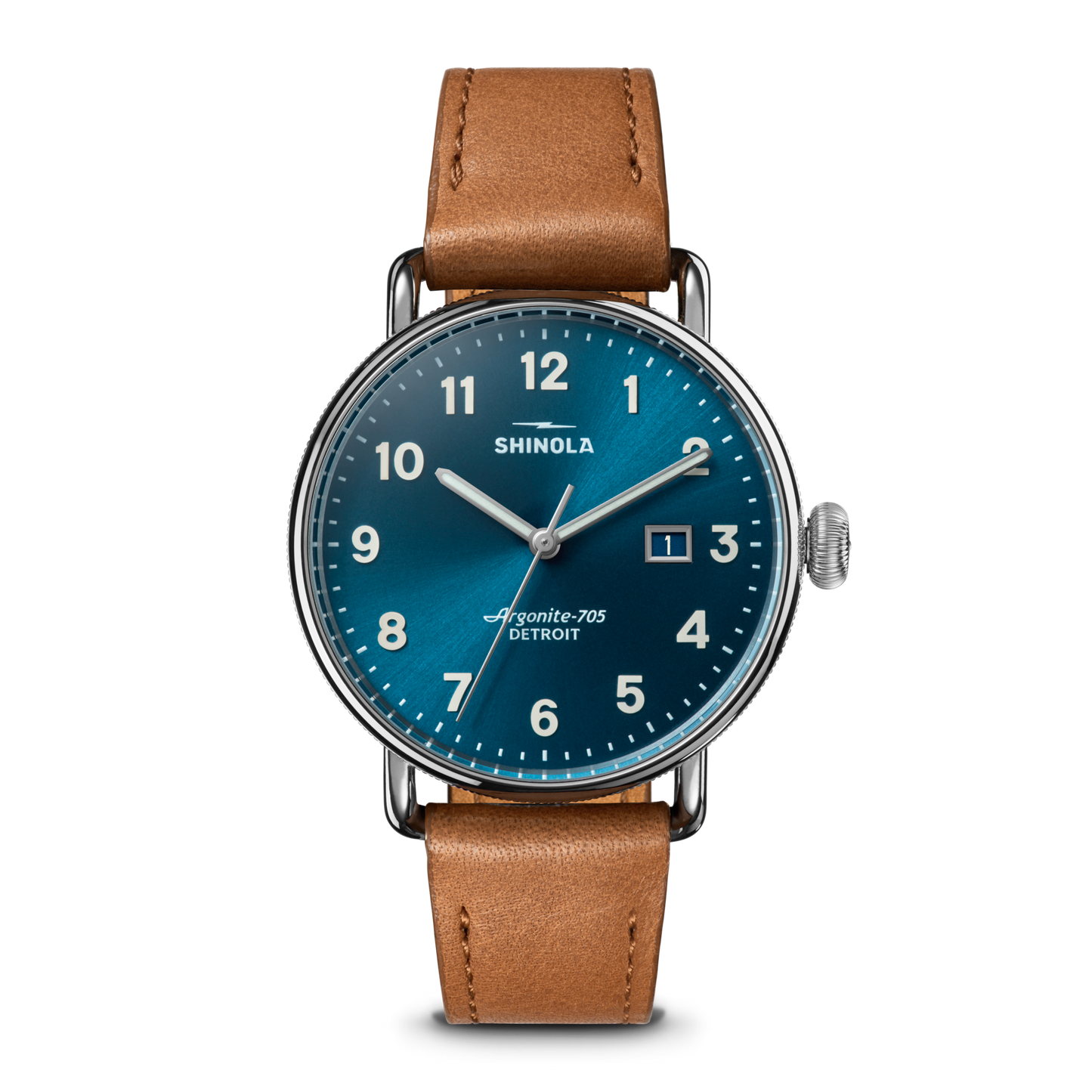 Canfield Watch 38mm - Blue Tan Leather Strap