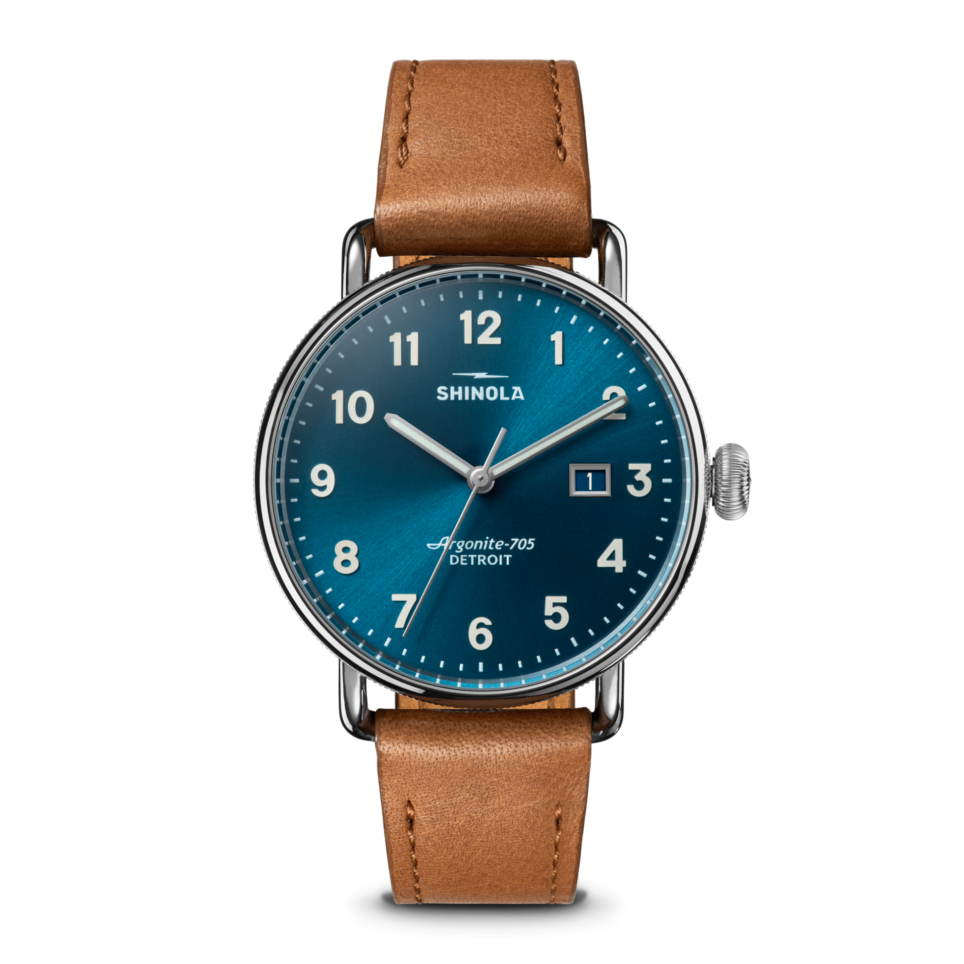 Canfield Watch 38mm - Blue Tan Leather Strap