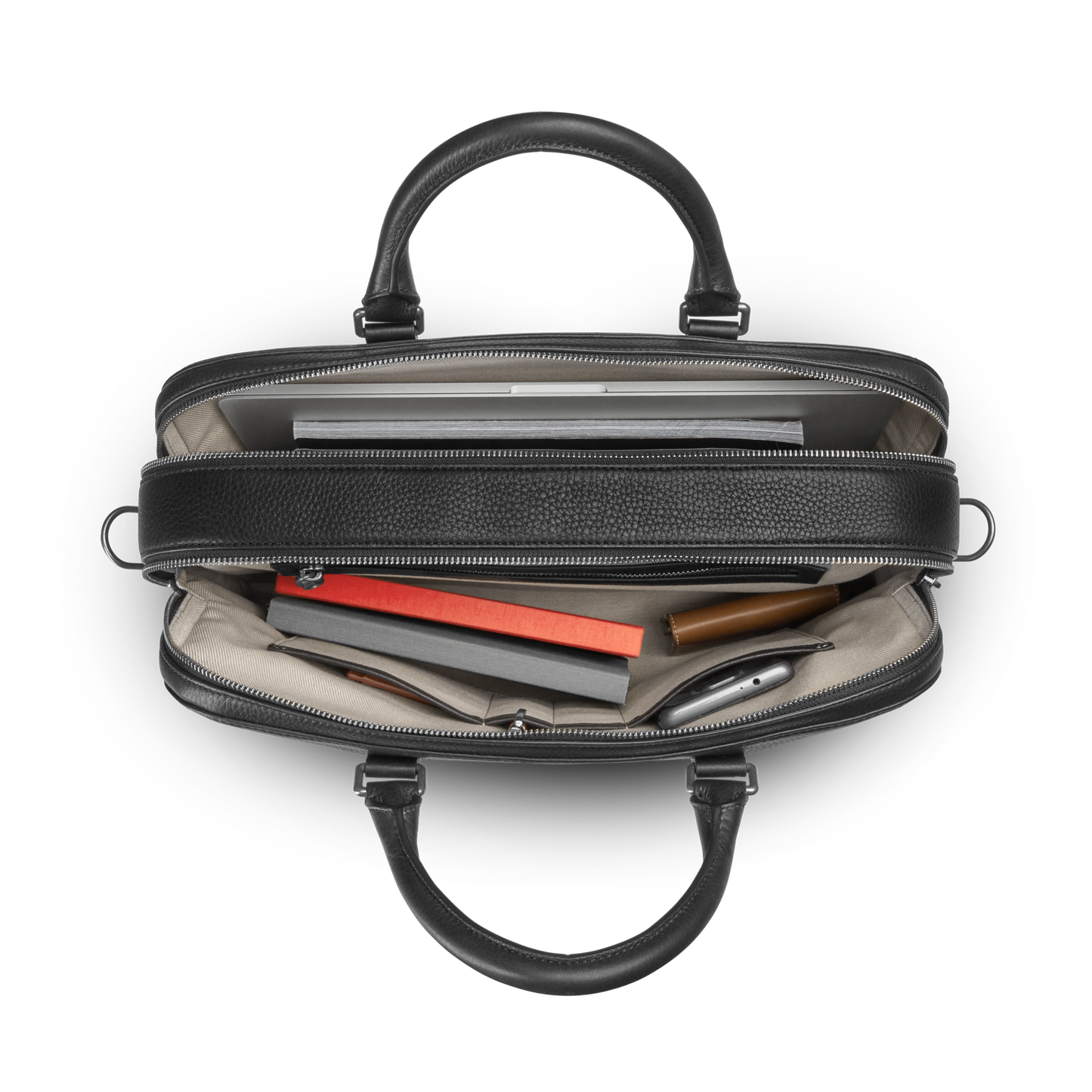 Double Zip Briefcase - Black