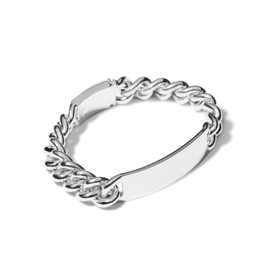 Bike Lock ID Bracelet - Sterling Silver