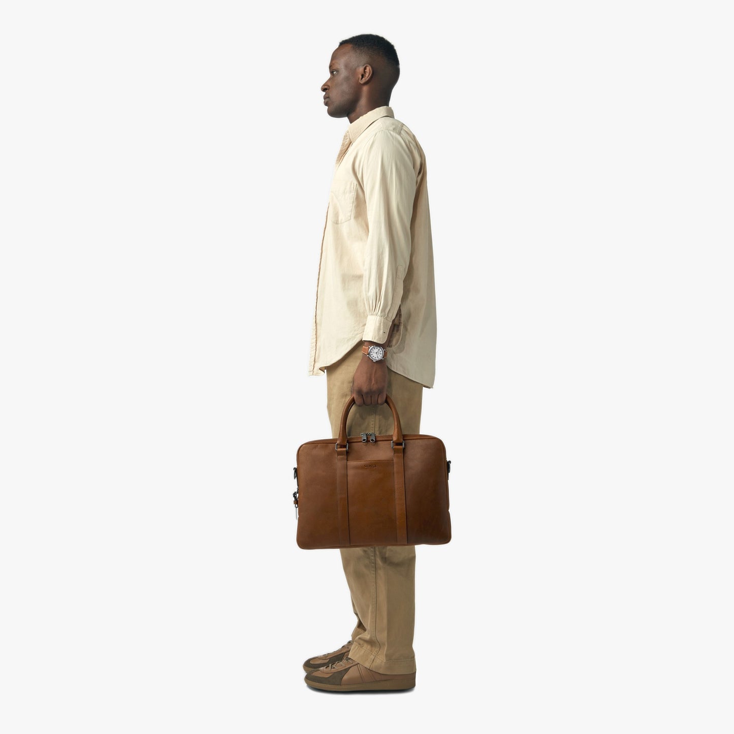 Computer Briefcase - Medium Brown