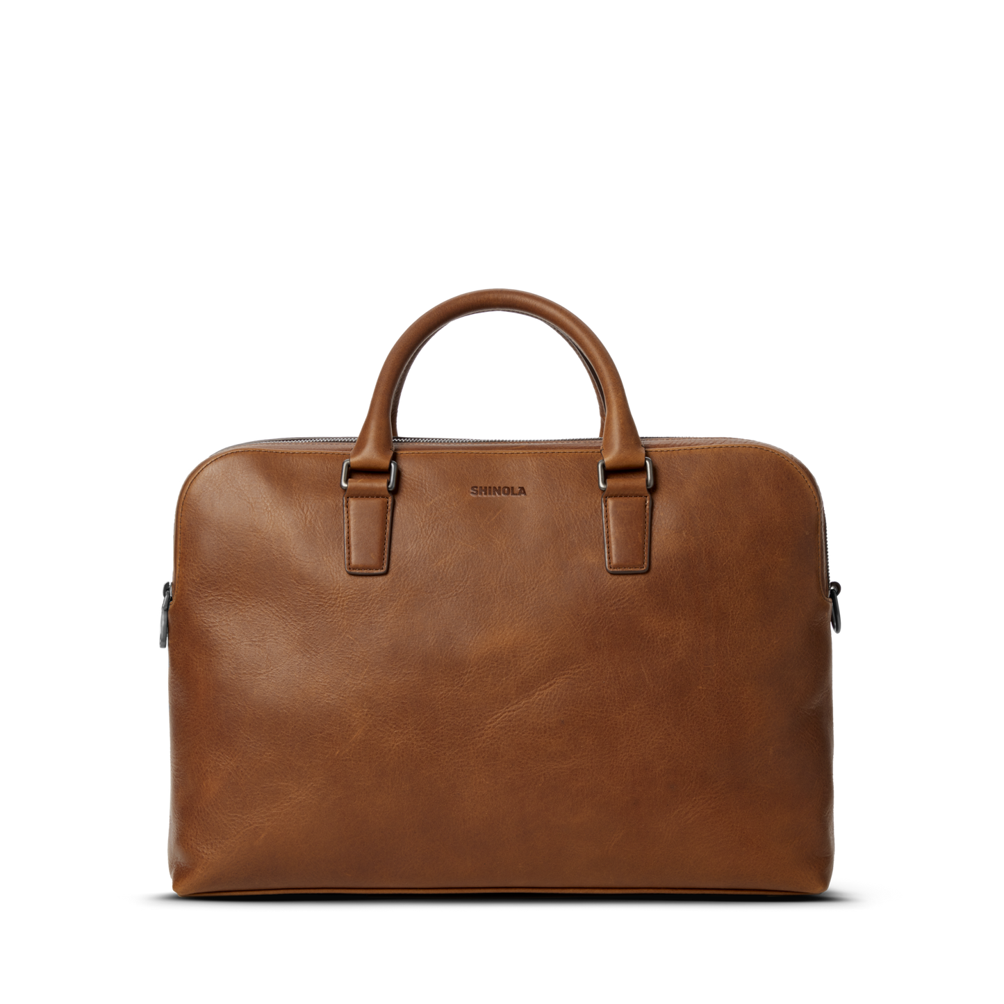 Double Zip Briefcase - Medium Brown