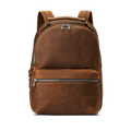 Runwell Backpack - Medium Brown crafted from smooth leather with silver-tone zippers and adjustable padded straps by Shinola Detroit