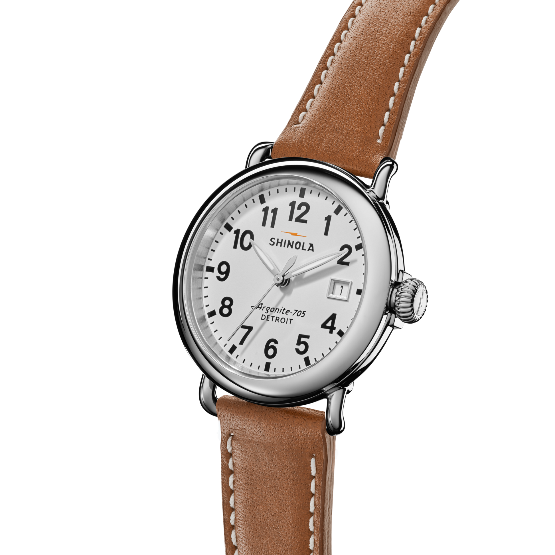 Runwell Watch - White Tan Leather Strap