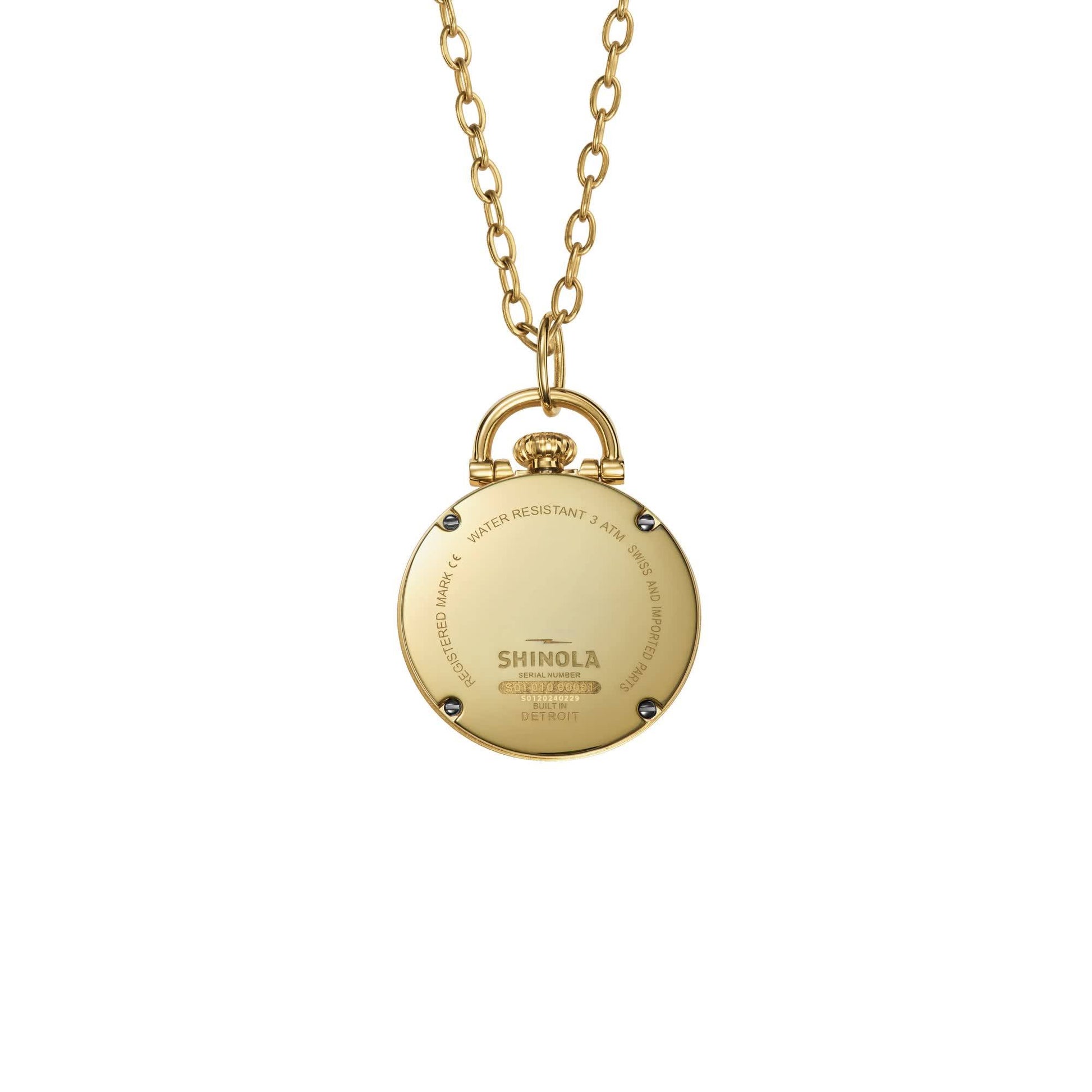 Runwell Watch Pendant Necklace - White