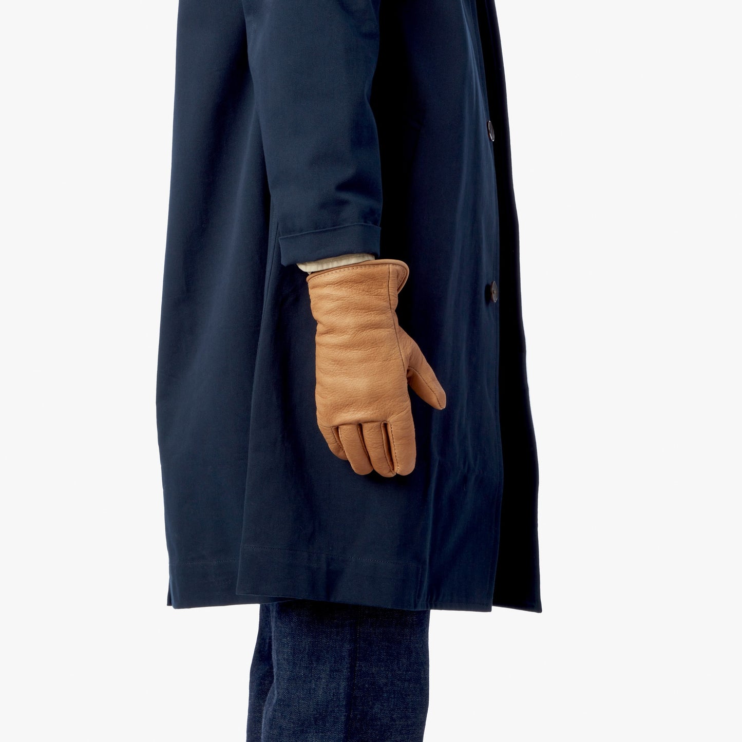 Lined Leather Gloves - Tan