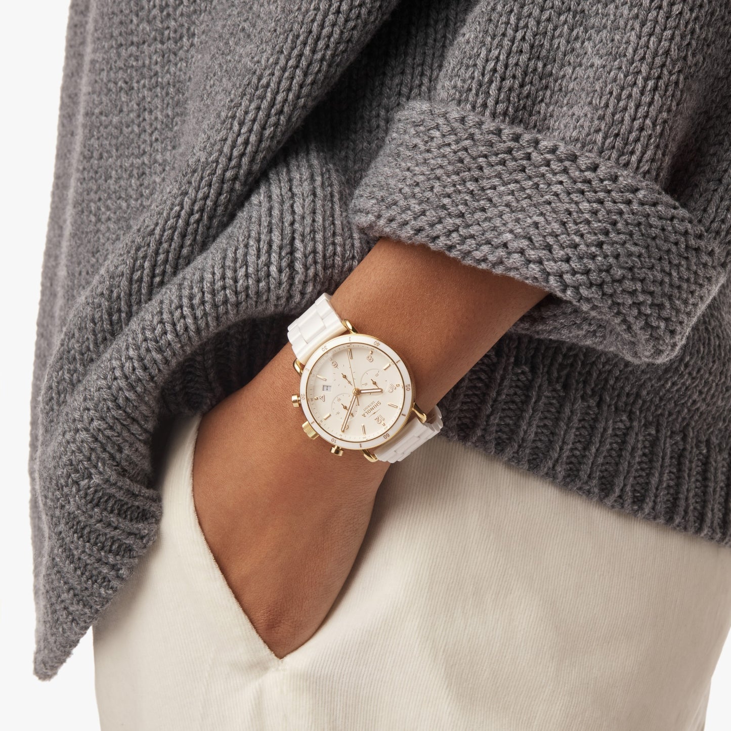 Canfield Sport Chronograph Watch - Soft White