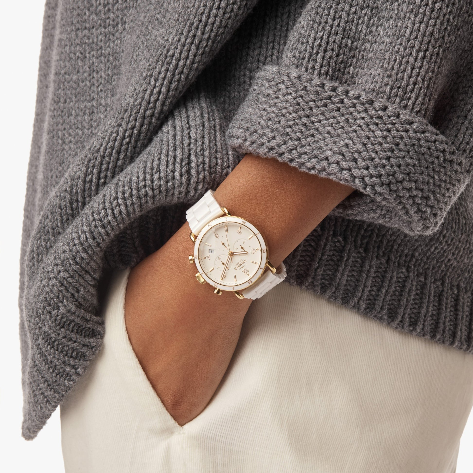 Canfield Sport Chronograph Watch - Soft White