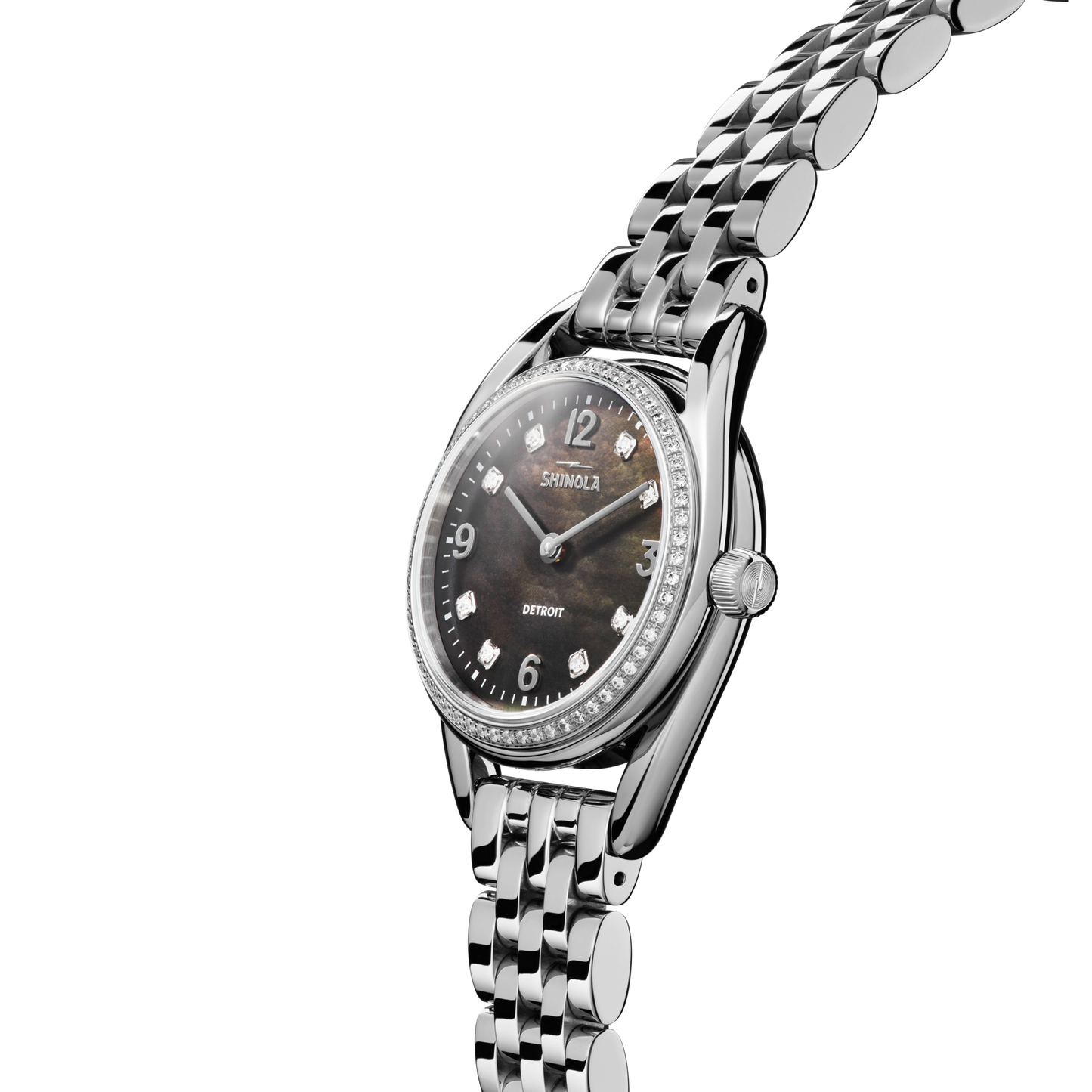 Diamond Derby Watch - Black Mother of Pearl