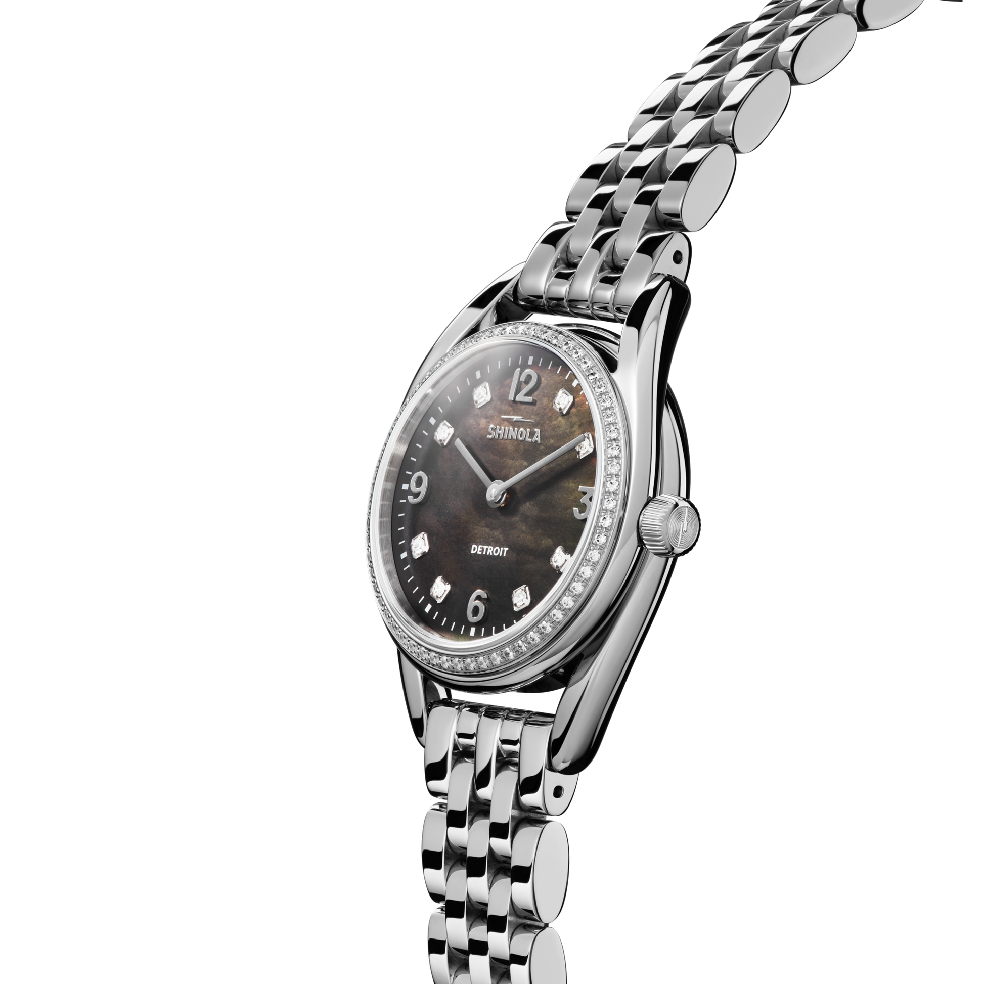 Diamond Derby Watch - Black Mother of Pearl