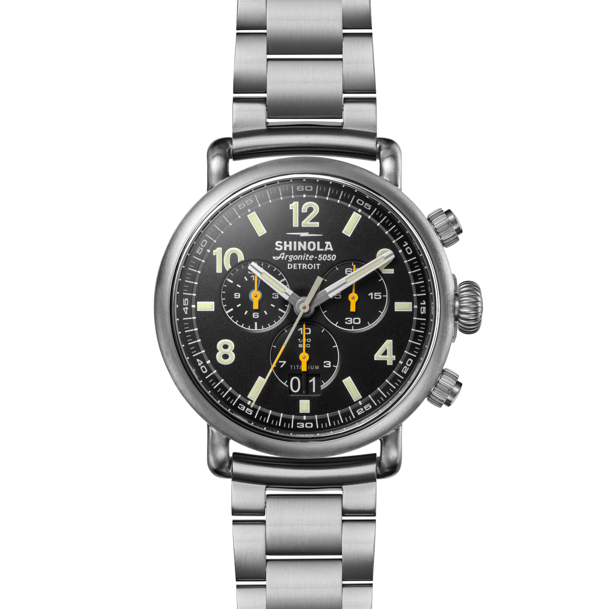 Runwell Chronograph West Wind Watch Gift Set with Additional Strap - Black