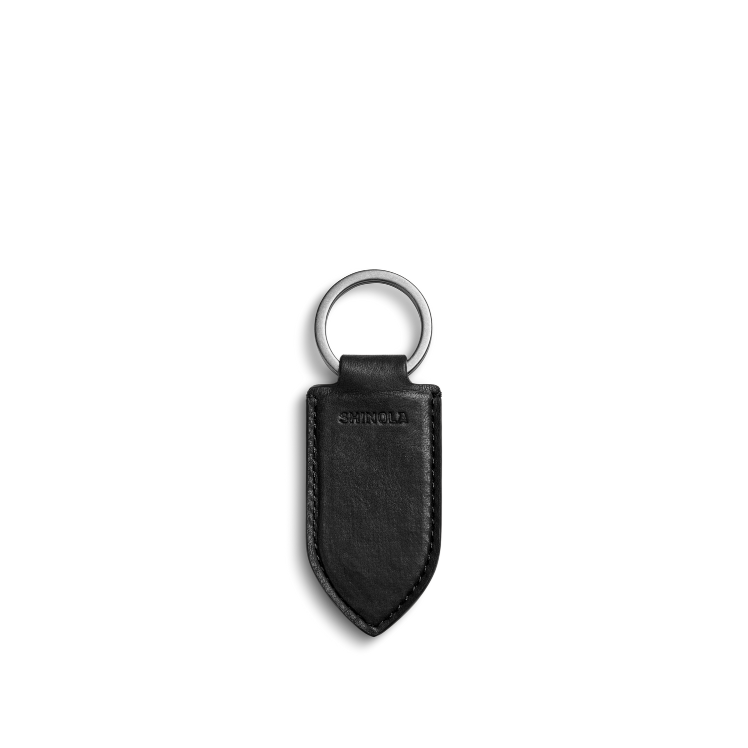 Leather Monogram Key Fob - Black