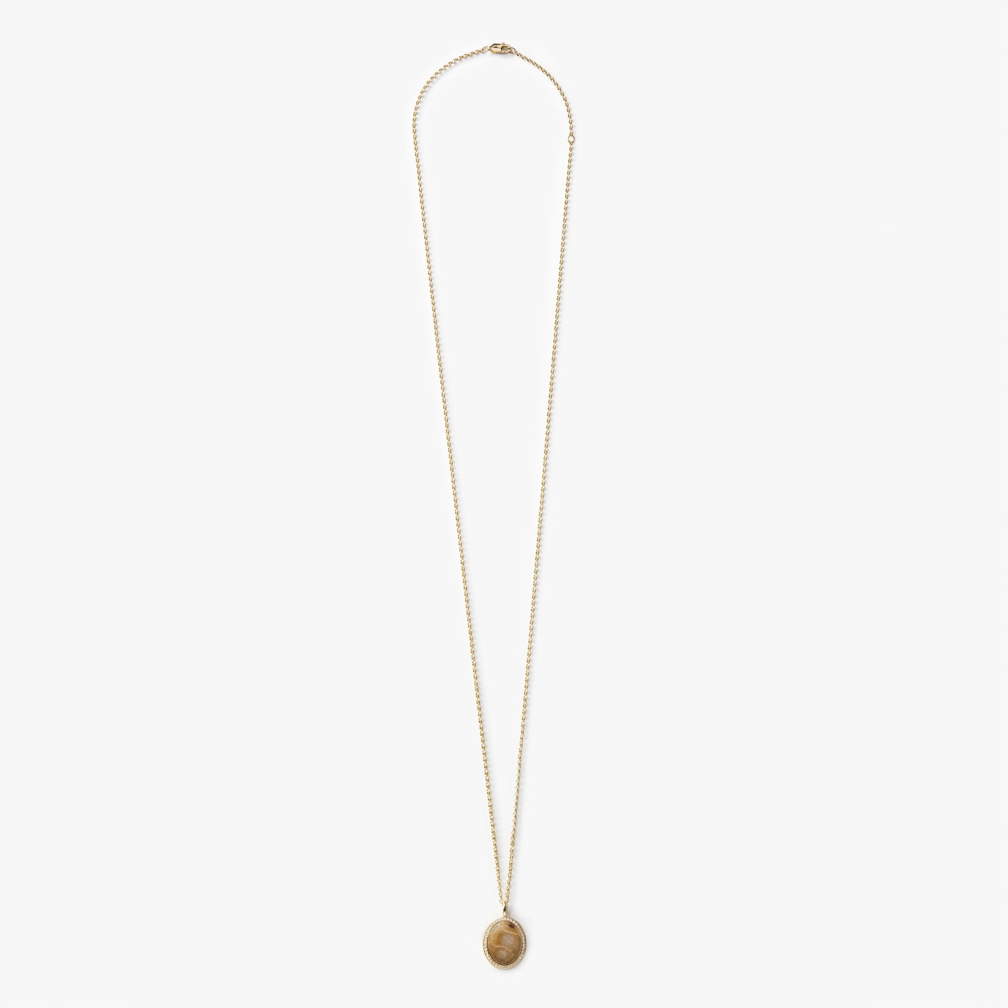 Diamond Pave Petoskey Necklace - Yellow Gold