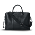 The nicelaundry-jp.computer Briefcase - Black is a sleek leather work bag with double top handles, a detachable shoulder strap, minimal metallic hardware, and subtle front branding, shown against a plain white background.