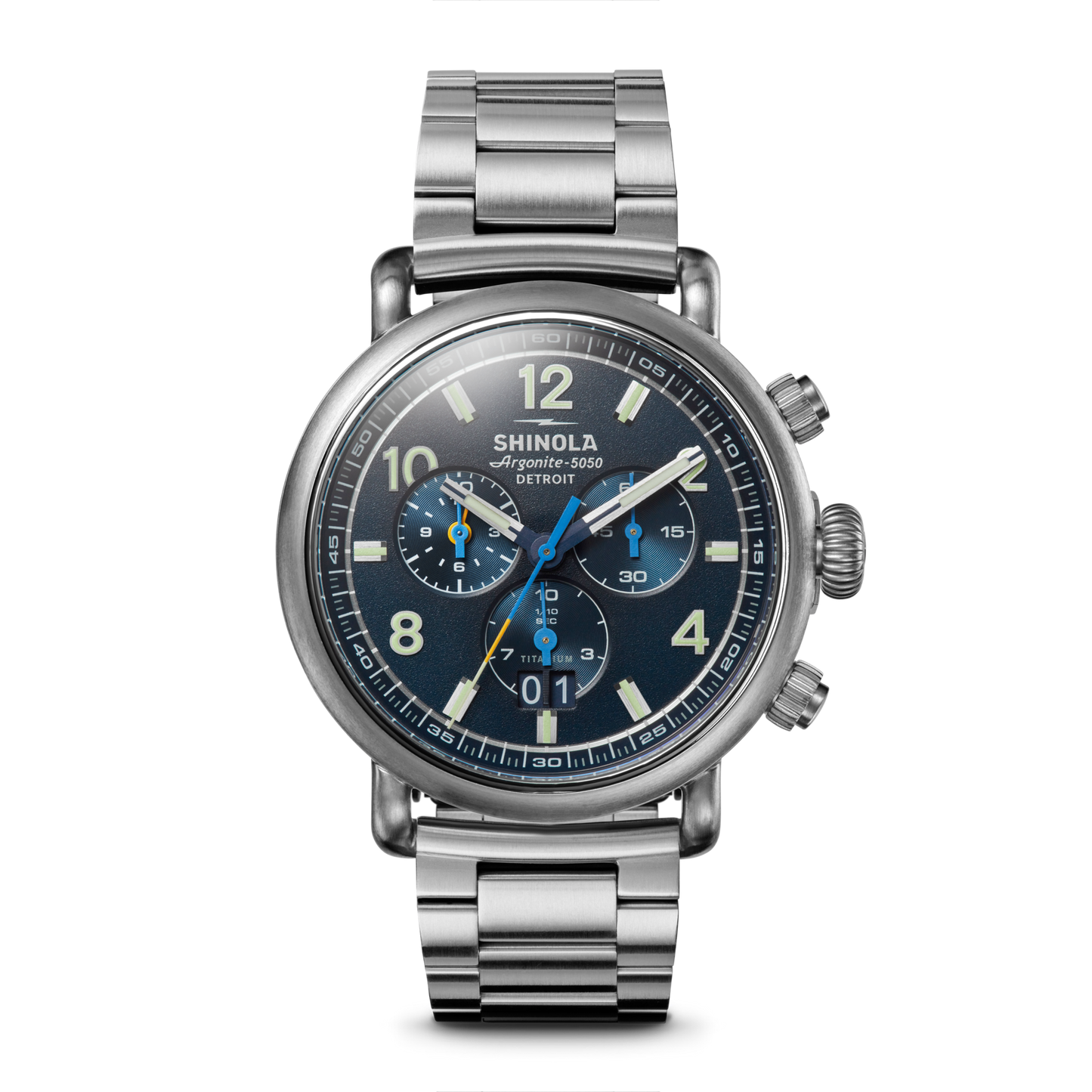 Runwell Chronograph West Wind Watch Gift Set with Additional Strap - Blue